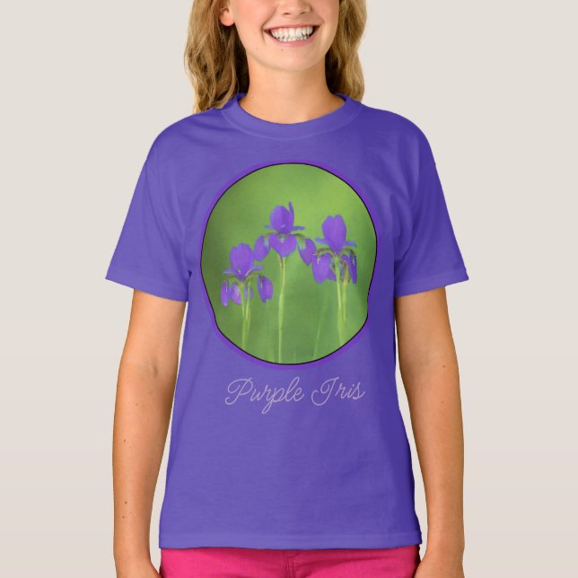 Pintura de iris morado - Camiseta de arte de flore (Anverso)
