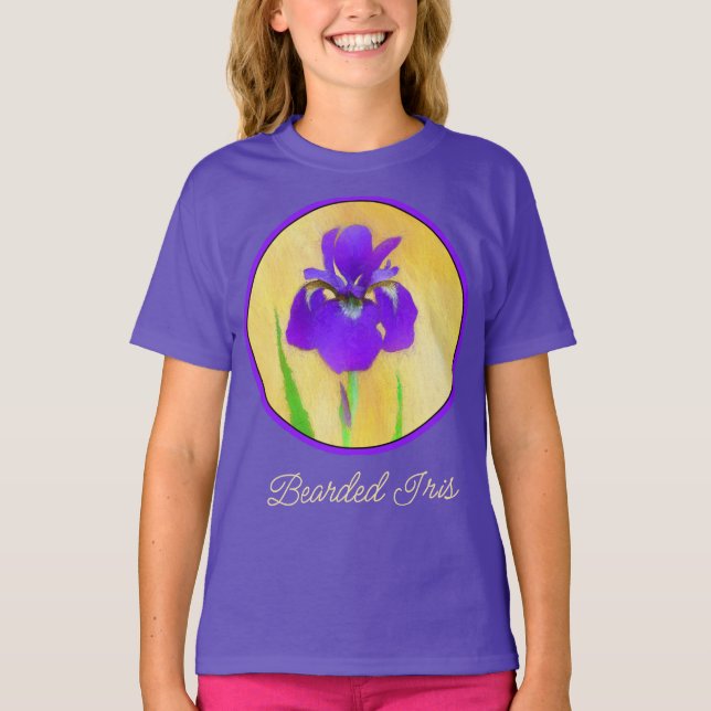 Pintura de iris morado - Camiseta de arte de flore (Anverso)