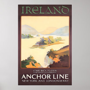 Pintura de Irlanda Arte de cartel de viaje de deco