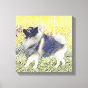Pintura de Keeshond Aspen - Arte Perro Original Cu