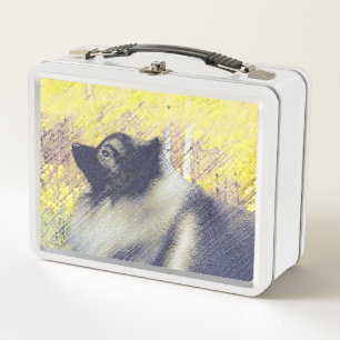 Pintura de Keeshond Aspen - Arte Perro Original Cu