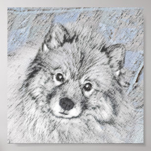 Pintura de Keeshond Beth - Arte de Perro Original.