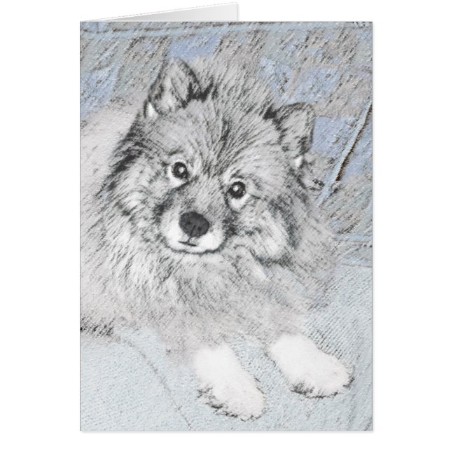Pintura de Keeshond Beth - Arte de Perro Original. (Frente)