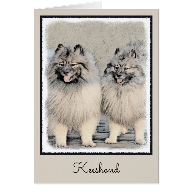 Pintura de Keeshond Brothers - Arte Perro Original (Frente)