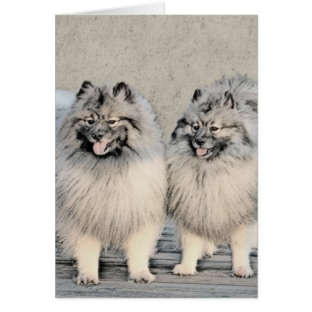 Pintura de Keeshond Brothers - Arte Perro Original (Frente)