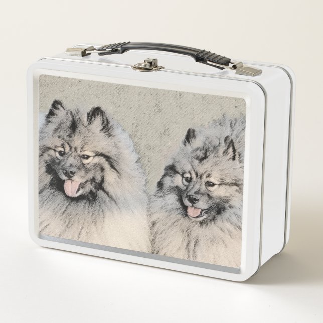 Pintura de Keeshond Brothers - Arte Perro Original (Anverso)
