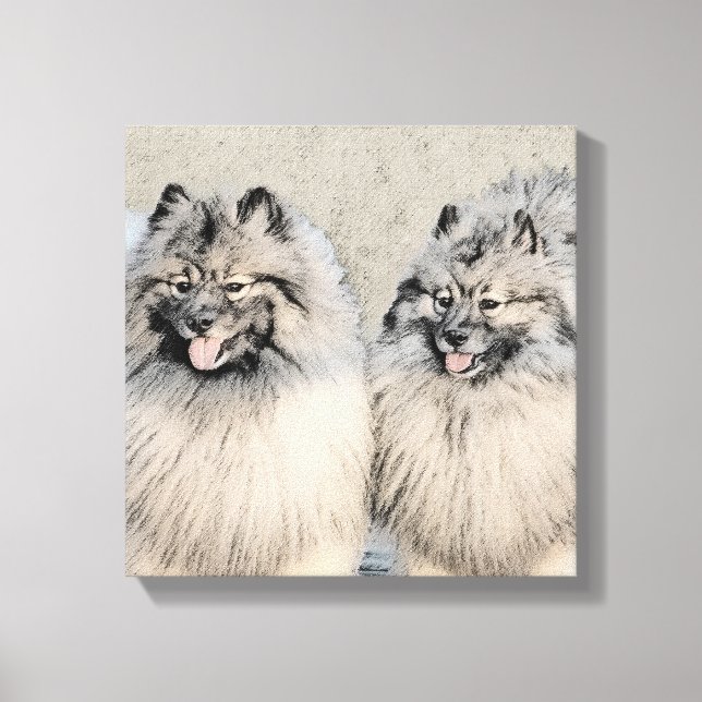 Pintura de Keeshond Brothers - Arte Perro Original (Anverso)