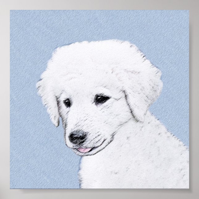 Pintura de Kuvasz - Arte de perro original lindo (Frente)