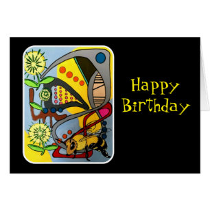 "Pintura de la abeja abstracta del jardín de la