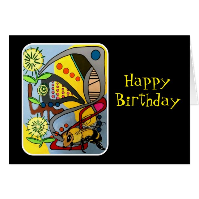 "Pintura de la abeja abstracta del jardín de la (Anverso (Horizontal))