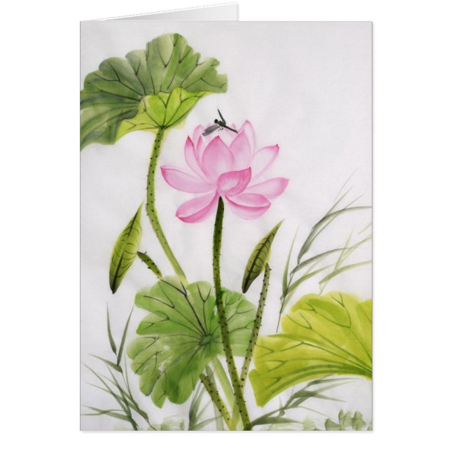 Pintura de la acuarela de la flor de Lotus 2 (Frente)
