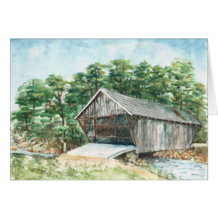 Pintura de la acuarela del puente cubierto del
