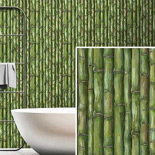Pintura de la cerca de la pared de bambú verde mar