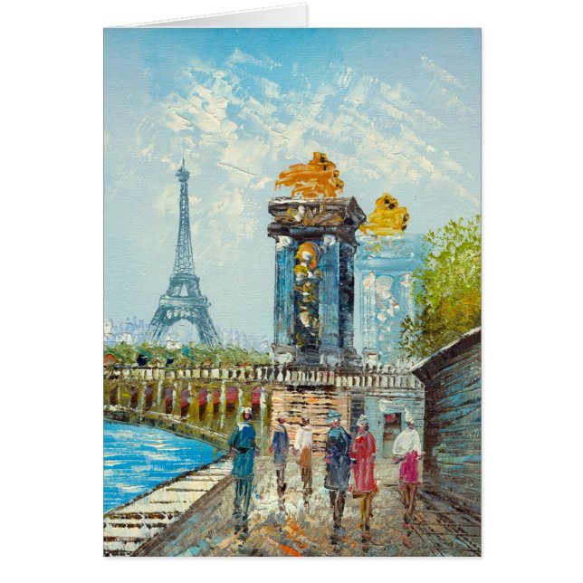 Pintura de la escena de la torre Eiffel de París (Frente)
