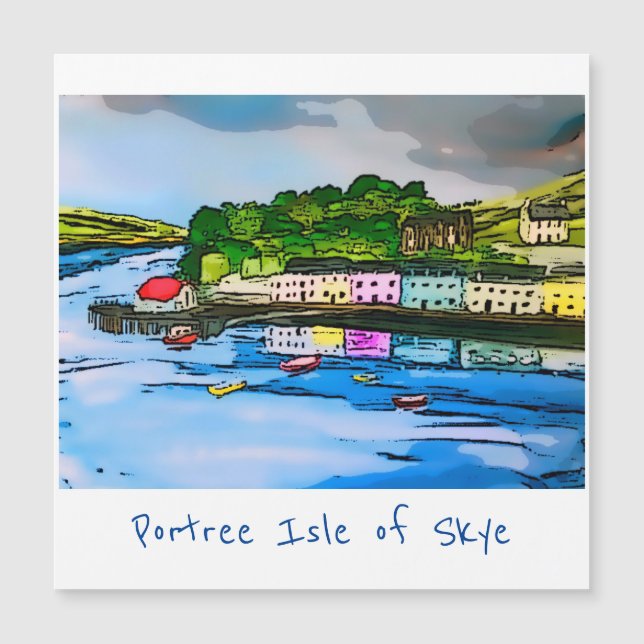 Pintura de la isla Portree de Skye, Escocia (Anverso)
