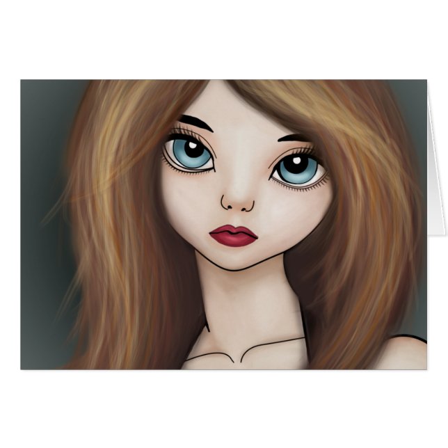 Pintura de la muñeca del chica del animado de (Anverso (Horizontal))