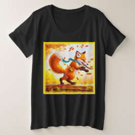 Pintura de la temporada de otoño de la zorra roja.