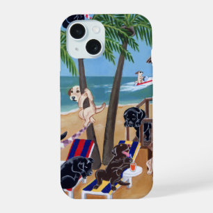 Pintura de Labrador en Vacaciones de Verano