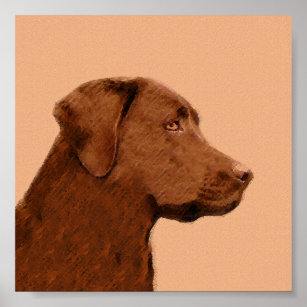 Pintura de Labrador Recuperador (Chocolate) - Arte