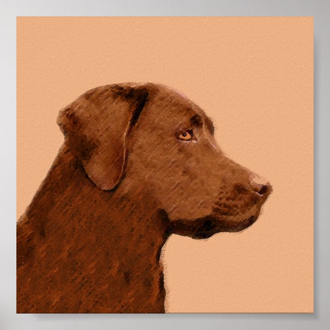 Pintura de Labrador Recuperador (Chocolate) - Arte (Frente)