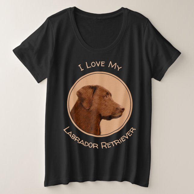 Pintura de Labrador Recuperador (Chocolate) - Arte (Anverso del diseño)