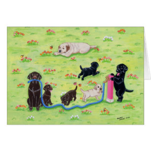 Pintura de Labradors de la diversión de la