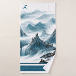 Pintura de las Montañas Chinoiserie Blue Classic