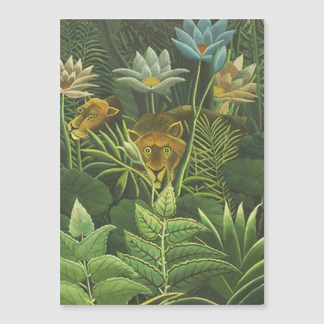 Pintura de león de la selva tropical de Rousseau (Anverso)