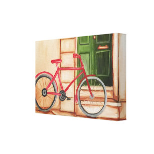 Pintura de lienzo estirado en estilo bici rojo