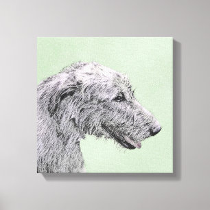 Pintura de lobo irlandesa - Arte de perro original