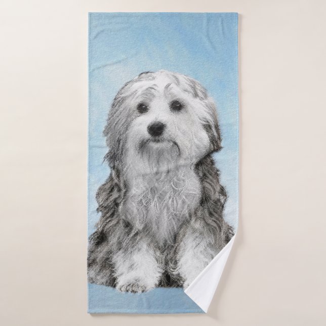 Pintura de Lowchen - Arte de perro original muy li (Toalla de baño)