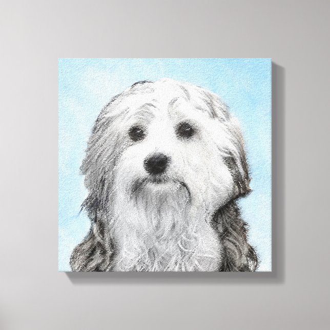 Pintura de Lowchen - Arte de perro original muy li (Anverso)