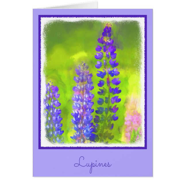 Pintura de Lupine - Arte original de las flores (Frente)