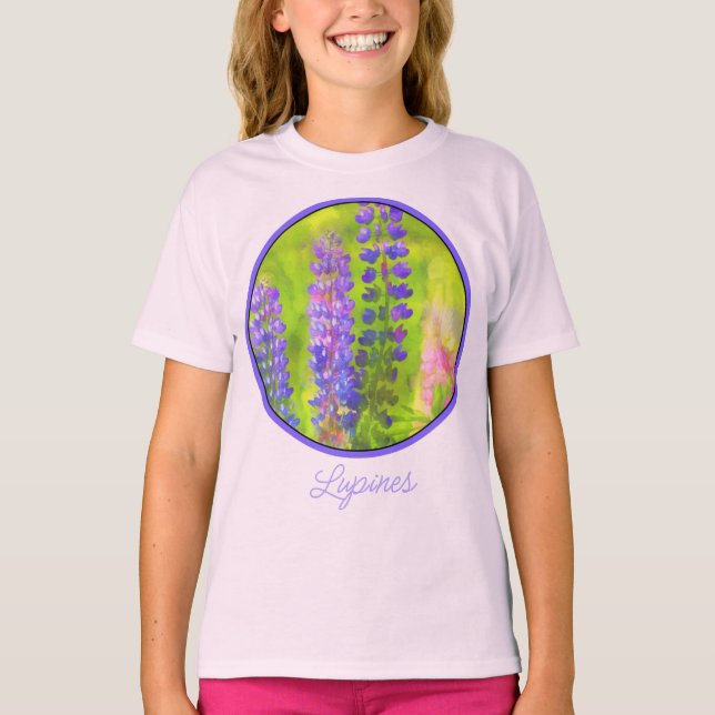 Pintura de Lupine - Camiseta de Arte de Flores Ori (Anverso)