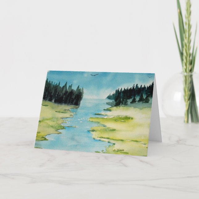 Pintura de Maine en tarjeta de nota (Anverso)