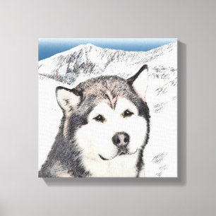 Pintura de Malamute de Alaska - Arte de Perro Orig