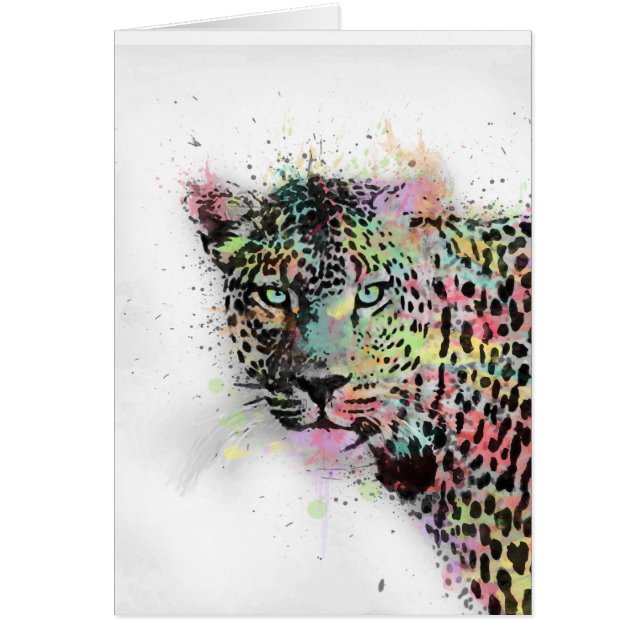 pintura de manchas de agua de animales leopardo de (Frente)