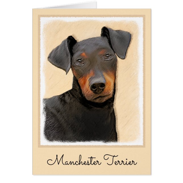 Pintura de Manchester Terrier Arte Animal Original (Frente)