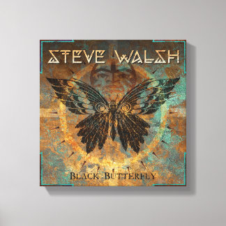 Pintura de mariposa negra sobre lienzo