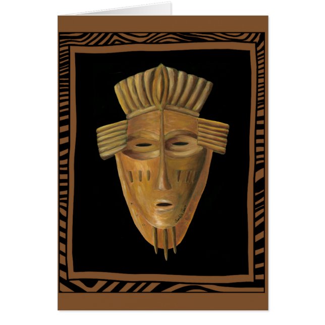 Pintura de máscara africana de Chariklia Zarris (Frente)