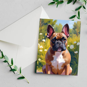 Pintura de mascota de Bulldog Francés Tarjeta de p
