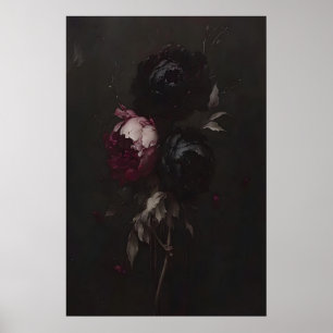 Pintura de naturaleza muerta floral oscura Arte de