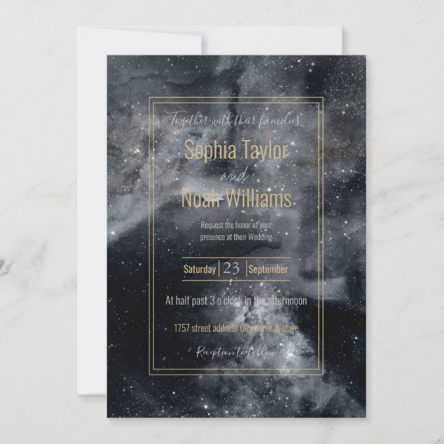 Pintura de nebulosa en galaxia blanca negra (Anverso)