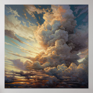 Pintura de Nubes al Amanecer Arte Impreso Póster