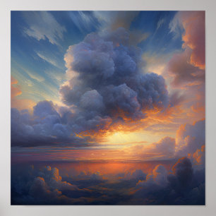 Pintura de Nubes al Amanecer Arte Impreso Póster