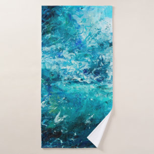 pintura de óleo abstracta que muestra olas en el