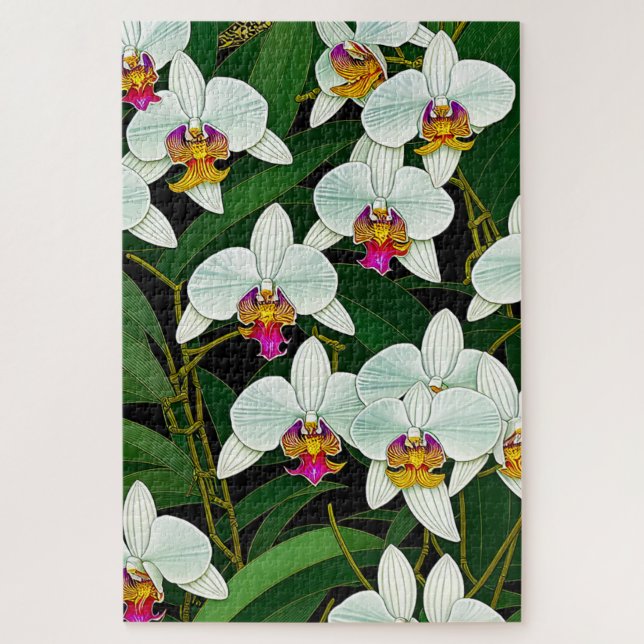 Pintura de orquídeas 1014 pieza Rompecabezas (Vertical)