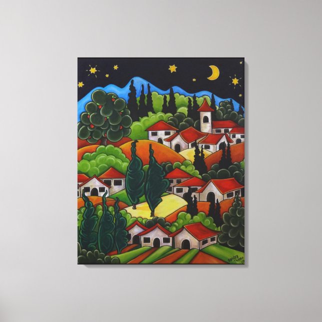 Pintura de Orvieto Italia - Imprimir lienzo (Anverso)