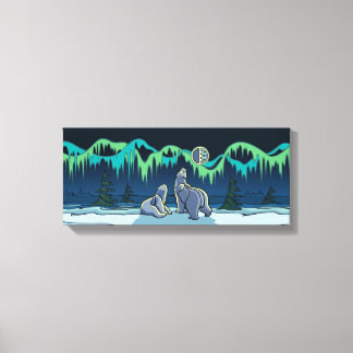 Pintura de oso polar con lienzo de vida silvestre
