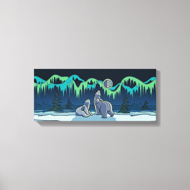 Pintura de oso polar con lienzo de vida silvestre  (Anverso)